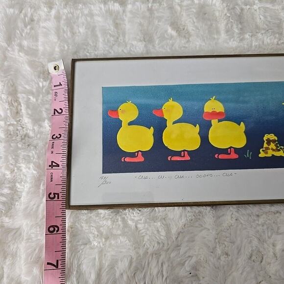 Duck Framed Art Prints Set of 3 Yellow White Baby Shower Nursery Room Bathroom - Picture 4 of 8